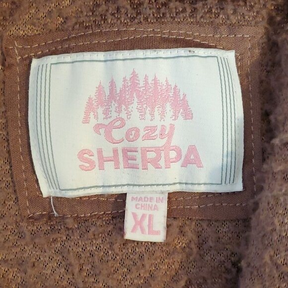 Cozy Sherpa Women's Size XL 1/4 Zip Jacket Maroon Mauve Sherpa Fleece Cozy Warm - Picture 5 of 11